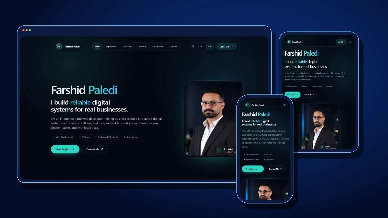 Paledi Portfolio responsive device presentation